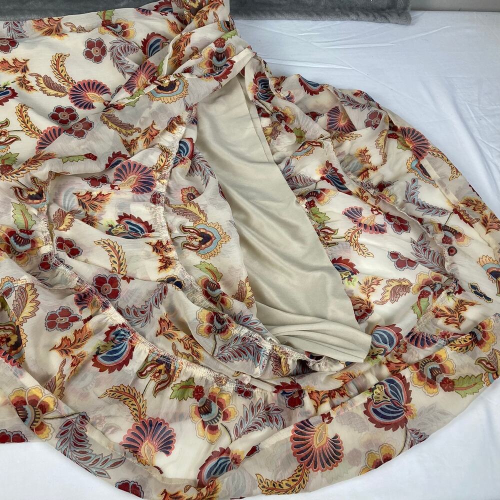 Stylish Nature Tiered Maxi Dress M Floral Pullover Ruffle Boho Chic Hippie Retro - Picture 6 of 9